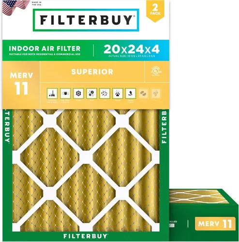 Miniatura 71 de Filterbuy Filtro de aire MERV 11 de 8 x 14 x 1 pulgadas para defensa de mascotas y alergias (paquete de 2), filtros electrostáticos plisados