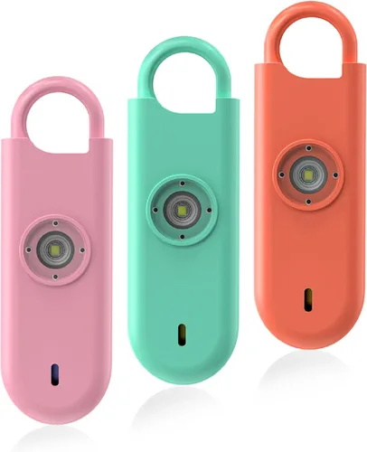 Miniatura 13 de Fauxomor Alarma de Seguridad Personal de 140dB para Mujeres, Paquete de 9 Alarmas de Protección Seguras Llavero con Luz Estroboscópica y Aviso