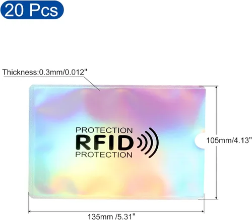 Miniatura 2 de PATIKIL Fundas de pasaporte con bloqueo RFID con patrón, paquete de 20 protectores de identidad antirrobo para billetera NFC, viajes, láser