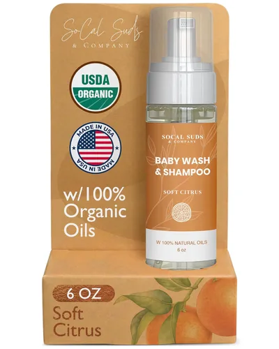 Miniatura 12 de SoCal Suds & Company Champú y gel de baño orgánico 2 en 1 para bebés y gel de baño, jabón de Castilla, jabón corporal suave y champú para pieles
