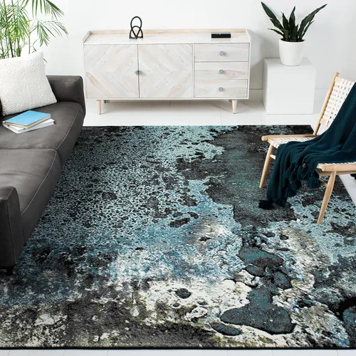 Miniatura 12 de SAFAVIEH Glacier Collection GLA124U - Alfombra moderna abstracta que no desprende pelusa, para sala de estar y dormitorio, 2 pies 3 pulgadas x 4