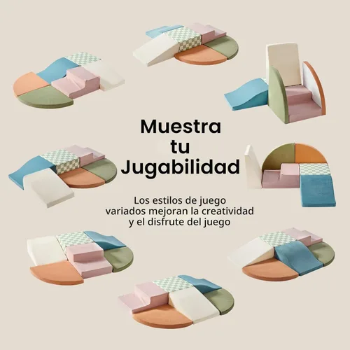 Miniatura 5 de Tiny Land - Juego de 6 bloques de espuma suave para escalar para niños pequeños, bloques de espuma para bebés, juguetes de escalada para parque