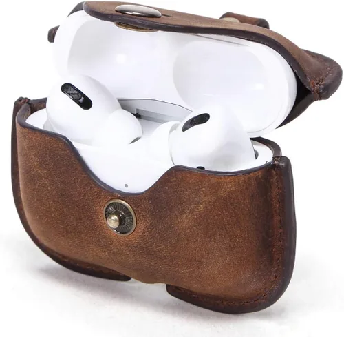 Miniatura 10 de Funda de cuero de repuesto Hiram para Airpods Pro 3 2025, Funda de viaje portátil de cuero vegetal adobado compatible con Airpods Pro 3, Fundas