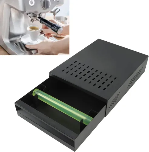 Miniatura 3 de Caja de café tipo cajón, contenedor de acero inoxidable desmontable para café molido, caja de café de gran capacidad con base antideslizante, caja