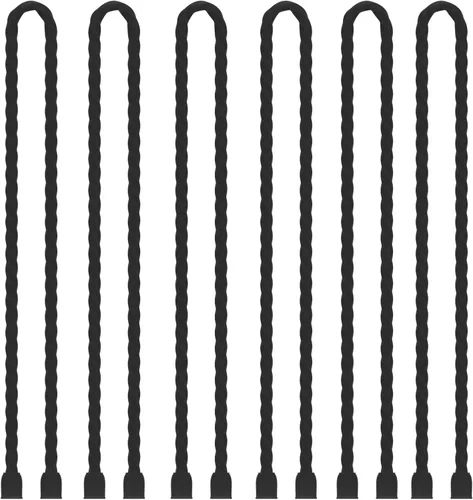 Miniatura 11 de 6 bridas de silicona de 24 pulgadas de diámetro reutilizables con núcleo de acero de 0.196 pulgadas de diámetro, lazos de torsión de goma flexibles