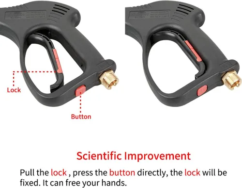 Miniatura 4 de Pistola corta para lavadora a presión, 5 puntas de boquilla, varilla curva de extensión de 7 pulgadas, accesorio M22, reemplazo de agua fría