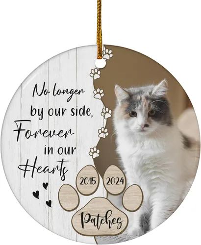 Miniatura 30 de FLOCHIL Adornos de Navidad Personalizados para Gatos Adornos de Navidad Personalizados con Foto y Nombre para Árboles de Navidad, Adornos de Navidad