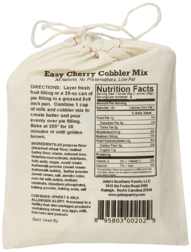 Miniatura 2 de Julia's Pantry Cobbler Mix, Cherry Jubilee, bolsa de regalo de 9 onzas