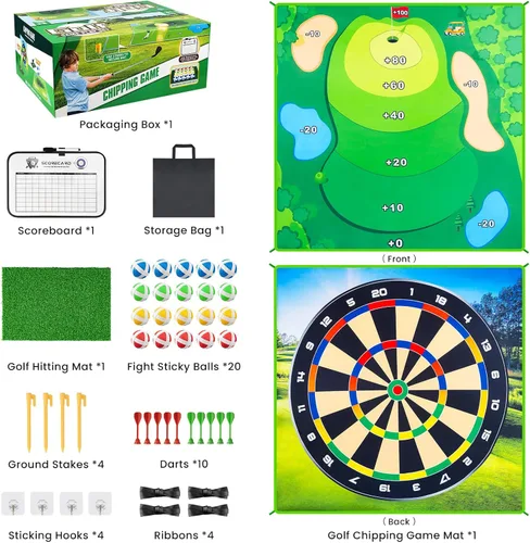 Miniatura 6 de Juego de batalla de golf LYDARZ, juego de práctica de golf de chipping, tapete de juego para diversión en el patio trasero y entrenamiento de swing