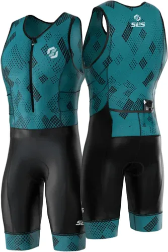 Miniatura 11 de SLS3 Trajes de triatlón para hombre, traje de triatlón duradero sin mangas para hombre, traje de triatlón ligero con 2 bolsillos para almacenamiento