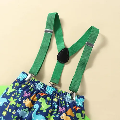 Miniatura 36 de Ropa divertida para el primer cumpleaños para bebé, ropa para bebé, con corbatín, mameluco, pantalones, conjunto de tirantes, trajes de pastel