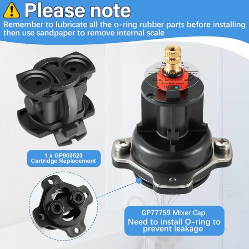 Miniatura 6 de GP876851 Kit de tapa mezcladora y cartucho de equilibrio de presión, compatible con las plataformas Kohler K-304 y K-11748, kit de reparación