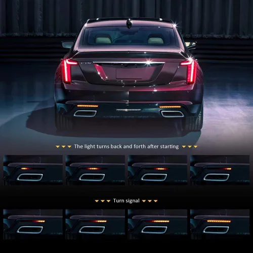 Miniatura 2 de Reflector LED para Parachoques Trasero Señales Secuenciales Luz de Giro Luz Trasera de Frenado DRL Plug and Play para Cadillac CT5 CT5-V CT5-V negro
