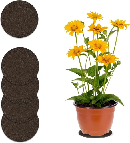 Miniatura 10 de Curtis Wagner Plastics Corp. MC-600 - Tapete de corcho para plantas (6 pulgadas de diámetro, 5 unidades) – Posavasos redondos de corcho