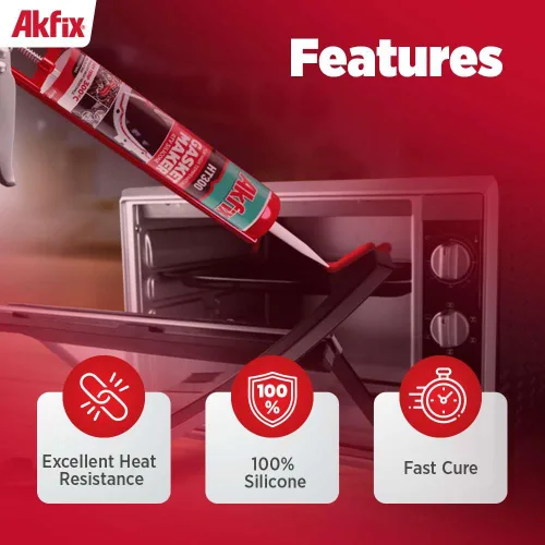 Miniatura 2 de Akfix HT300 - Fabricante de juntas de silicona de alta temperatura (2 x 10.1 onzas líquidas), sellador de juntas RTV rojo, sellador de silicona
