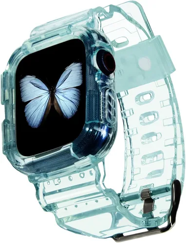 Miniatura 10 de Funda con correa compatible con Apple Watch de 1.57, 1.57, 1.57, 1.61, 1.65, 1.73 y 1.73 pulgadas; correa de silicona de TPU suave con funda