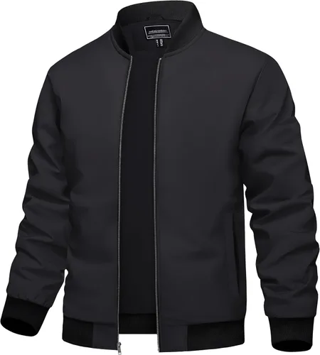 TACVASEN Chaqueta Ligera para Hombre Chaqueta Bomber de Primavera Otoño Rompevientos Abrigos Casuales Elegantes con Bolsillos