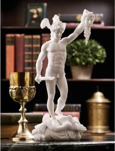 Miniatura 2 de Design Toscano Perseo WU72918 - Estatua de dioses griegos de Medusa, 12 pulgadas, color blanco