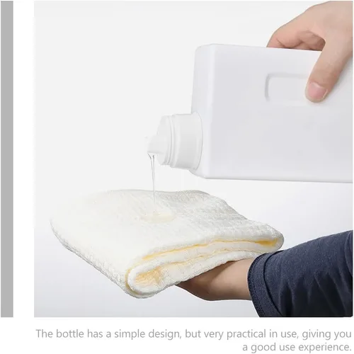 Miniatura 5 de Zerodeko Paquete de 2 botellas de lavandería recargables de 33 onzas a prueba de fugas, recipientes de detergente vacíos con tapas para el hogar