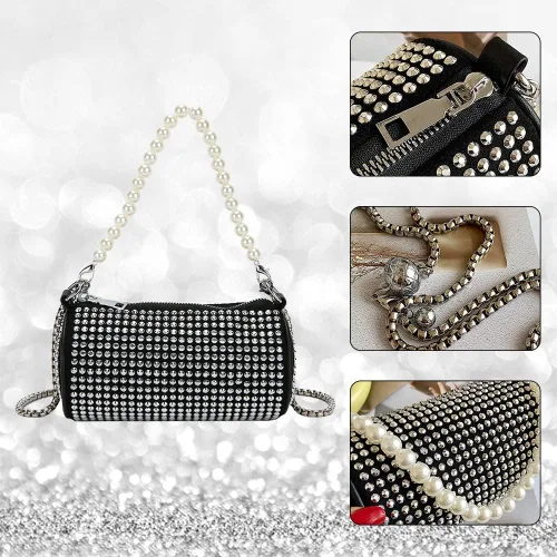 Miniatura 4 de JBB Rhinestone Clutch Purses For Women Glitter Purse Bling Evening Handbags Chain Strap Mini Party Bag Small