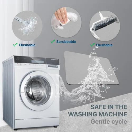 Miniatura 7 de Tierra de Diatomeas Tapete de Baño Alfombras de Baño Súper Absorbente Secado Rápido Antideslizante Tapete de Baño Delgado Tapetes de Piso de Baño