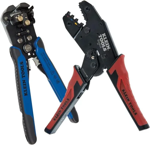 Miniatura 2 de Klein Tools 80013 Kit de herramientas de cableado con pelacables automático y crimpadora de terminales aislados de trinquete, cortador de cables