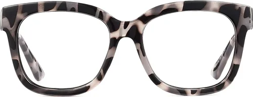 Miniatura 19 de JIM HALO Gafas de luz azul extragrandes para mujer, gafas de luz azul con montura cuadrada y gruesa para computadora, reducen la fatiga ocular