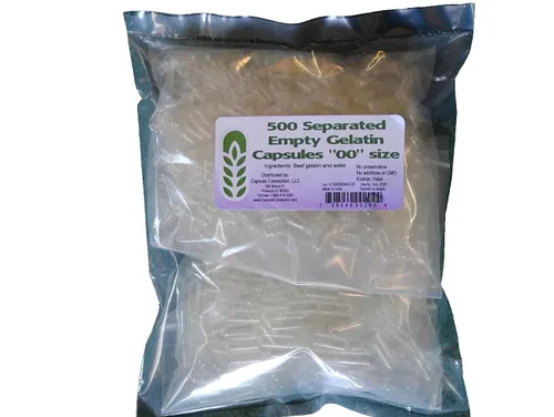 Capsule Connection 500 cápsulas de gelatina vacías separadas, tamaño de 00 pulgadas, bolsa de 500 unidades