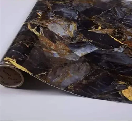 Miniatura 8 de Yancorp - Papel de contacto de mármol negro, papel pintado negro despegar y pegar, autoadhesivo, removible, envoltura de vinilo para encimera