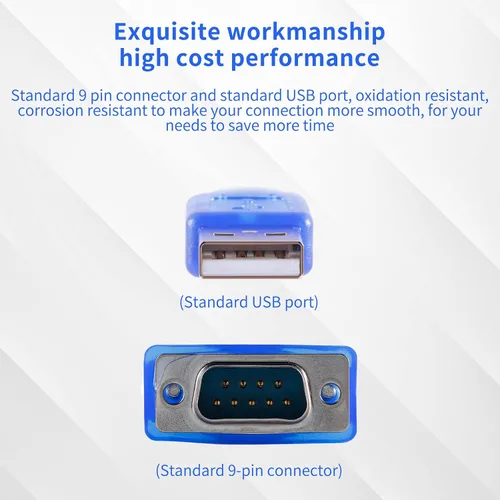 Miniatura 4 de Adaptador USB 2.0 a Serial DB-9 RS232, Windows 7/8/10/11/32/64/XP/RS232 al convertidor USB