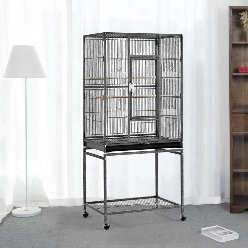 Miniatura 2 de Yaheetech Jaula de hierro forjado extra grande para periquitos con soporte desmontable para cacatúa, sol, mejilla, conure, agapornis, pinzón
