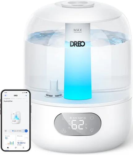 Dreo Humidificadores para dormitorio, humidificador ultrasónico de niebla fría con 26dB silencioso e iluminación RGB, tanque de llenado superior de