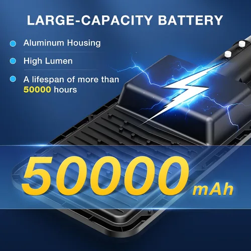 Miniatura 5 de OKPRO Luces solares de calle de 12000 W para exteriores, 6500 K, luces de estacionamiento comercial del atardecer al amanecer, impermeable, funciona