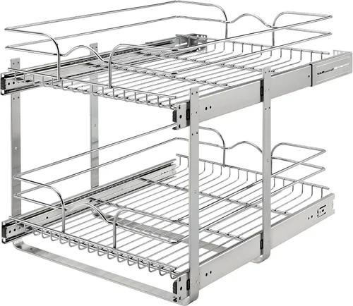 Miniatura 21 de Rev-A-Shelf Estante extraíble para armario de cocina de 2 niveles y organizador de cajones, cesta de almacenamiento de despensa deslizante en varios