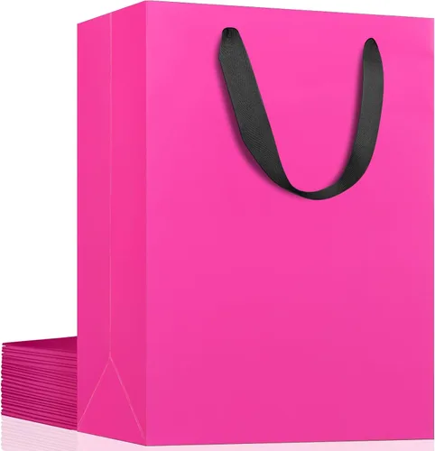 Miniatura 27 de EUSOAR Bolsas de compras y mercancías, tamaño mediano, 25 piezas de 7.8 x 3.9 x 11 pulgadas, bolsas de regalo reciclables de papel kraft marrón
