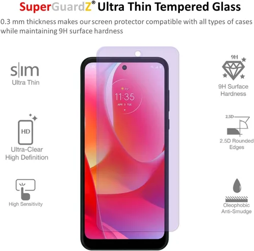 Miniatura 3 de [Paquete de 2] Protector de pantalla para Motorola Moto G Power (2022), vidrio templado antiluz azul, protección ocular, 9H, 0.012 in, antiarañazos