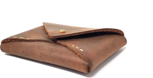 Miniatura 4 de Estuches para tarjetas, Marrón, Cierre de botón
