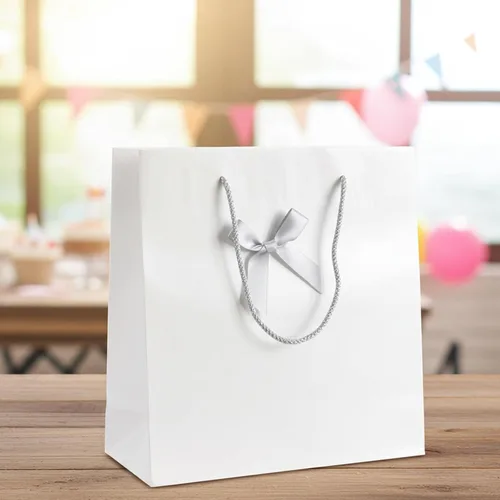 Miniatura 7 de Paquete de 50 Lazos de Cinta de Satén Plateado con Alambre Retorcido para Bolsas de Golosinas, Bolsas de Regalo, Bolsas de Dulces de Panadería