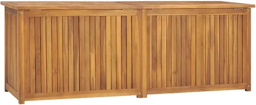 Miniatura 3 de Banco de almacenamiento de madera maciza para exteriores, caja de almacenamiento de madera maciza de teca para jardín, caja de almacenamiento