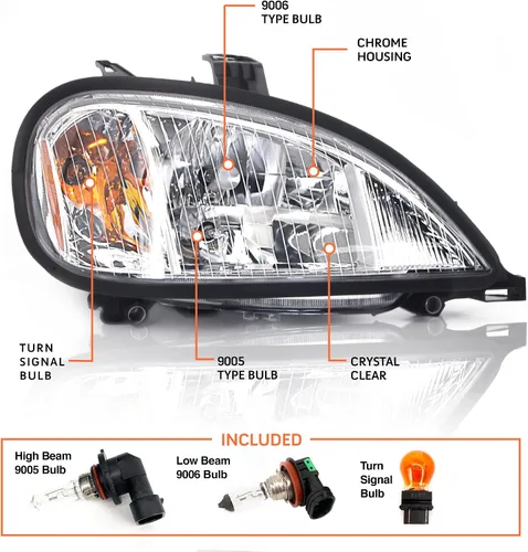 Miniatura 3 de Torque Faro delantero de repuesto para lado del conductor izquierdo para camiones semi Freightliner Columbia 1996-2017, aprobado por DOT SAE, faro