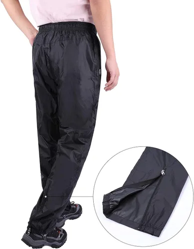 Miniatura 3 de REDCAMP Unisex Rain Pants Waterproof Lightweight with Side Zipper, PU5000mm Great for Hiking Outdoor, MLXLXXL Black