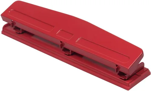 JAM PAPER Perforadora de metal con 3 agujeros, color rojo, capacidad de 10 hojas, se vende individualmente