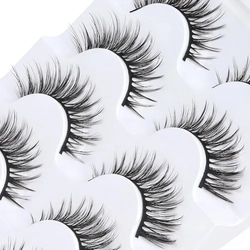 Miniatura 177 de Veleasha Pestañas postizas de manga puntiagudas, 100% hechas a mano, aspecto natural, pestañas postizas ligeras con banda transparente suave