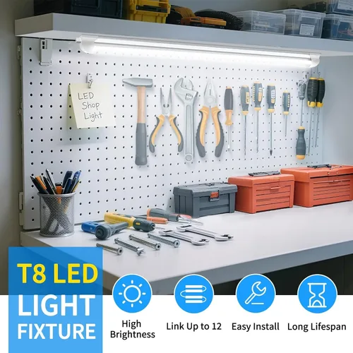 Miniatura 2 de CNSUNWAY - Luz LED de tienda de 2 pies, 20 W, 3000 lúmenes, lámpara LED T8 de luz diurna de 5000 K, forma de V, alto rendimiento, luces de tienda