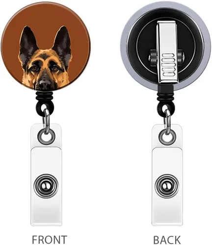 Miniatura 2 de WIRESTER Paquete de 2 carretes retráctiles para identificación con clip giratorio para trabajadores de oficina, personal médico, enfermera, médico
