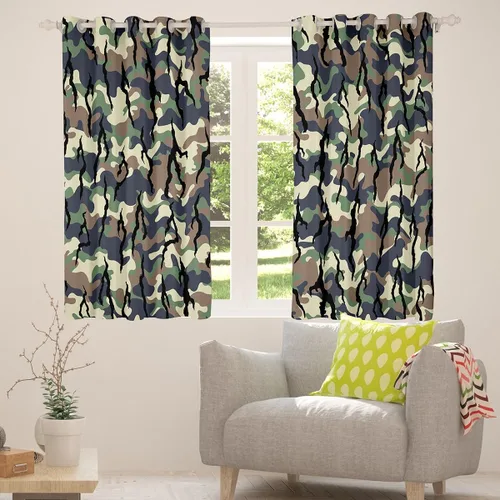 Miniatura 4 de Cortinas de camuflaje rústicas de camuflaje para dormitorio, sala de estar, decoración de cabaña, caza, ejército, negro, verde, aislamiento térmico