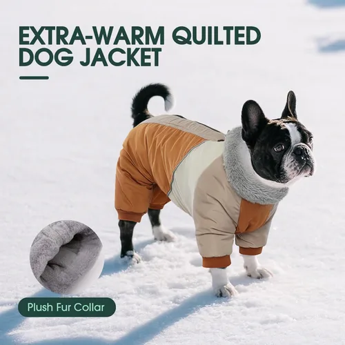 Miniatura 5 de Kuoser - Abrigo completo para perro - Abrigo cálido de invierno con chaqueta reflectante y arnés incorporado para perros pequeños - Adecuado
