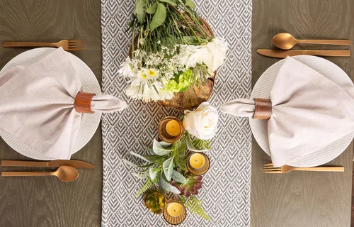 Miniatura 6 de DII Camino de mesa trenzado estilo granja, 15 x 72 pulgadas, 1 pieza, gris