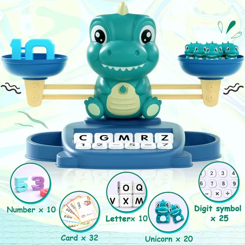 Miniatura 2 de Kaodezhu - Juguete de equilibrio matemático de dinosaurio para niños y niñas - Juguete Montessori de emparejar letras para niños de 3 años, juguete