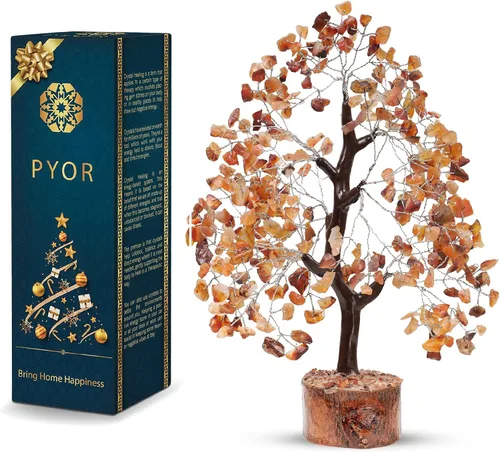 Miniatura 14 de PYOR Árbol bonsái de cristal de 7 chakras, 10-12 pulgadas, rojo, amatista, lapislázuli, cornalina, cuarzo transparente, aventurina amarilla